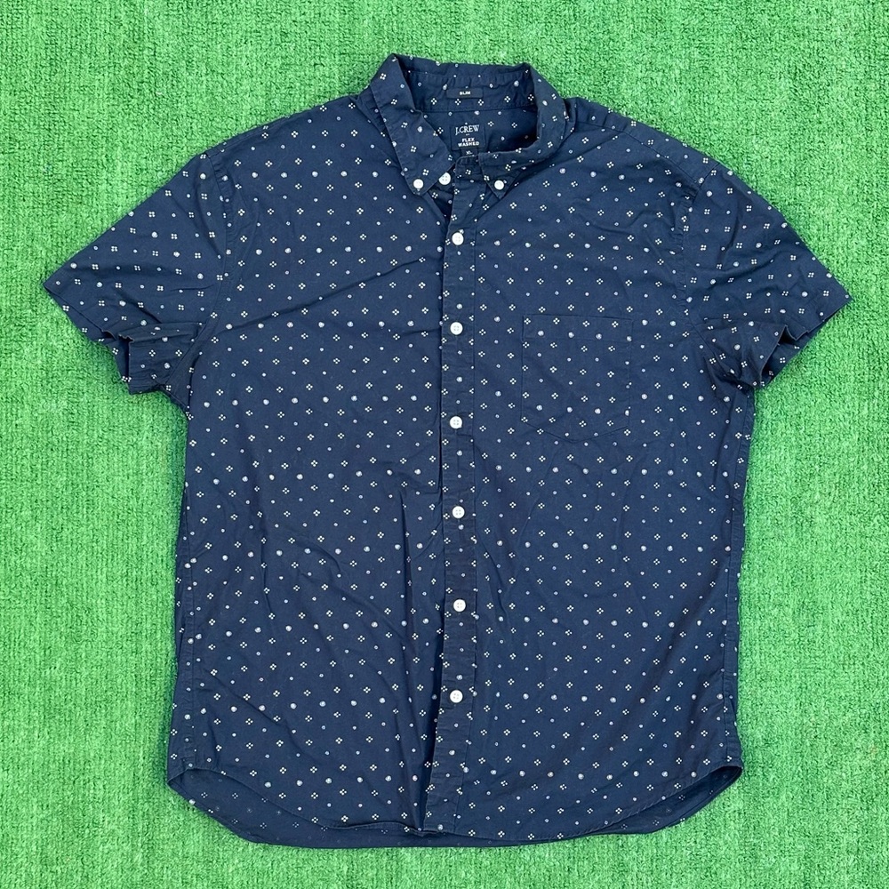 Men’s Navy Multi-dotted J.Crew Shirt (Slim Fit)